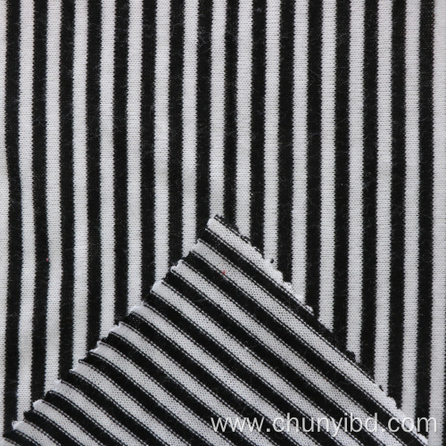 Soft and Stretchy Free Sample Stripes Pattern 100% Polyester Loose Single Jersey Knit Fabric For Garments